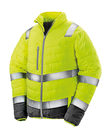 Result Soft Padded Safety Jacket, Fluo Yellow/Grey, L bedrucken, Art.-Nr. 876336755
