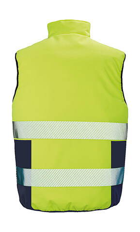 Result Reversible Soft Padded Safety Gilet, Fluo Yellow/Navy, 2XL bedrucken, Art.-Nr. 877336597