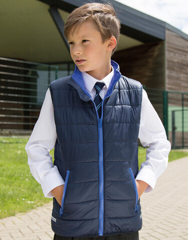 Result Junior/Youth Padded Bodywarmer, Navy/Royal, 2XL (13-14) bedrucken, Art.-Nr. 879332377