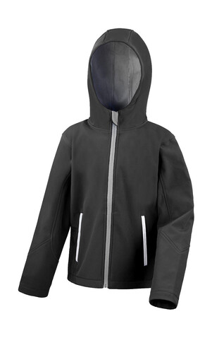 Result Kids TX Performance Hooded Softshell Jacket, Black/Grey, XS (3-4) bedrucken, Art.-Nr. 880331512 Result Kids TX Performance Hooded Softshell Jacket, Black/Grey, XS (3-4) bedrucken, Art.-Nr. 880331512