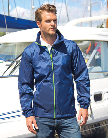 Result HDI Quest Lightweight Stowable Jacket, Navy/Lime, L bedrucken, Art.-Nr. 889332565