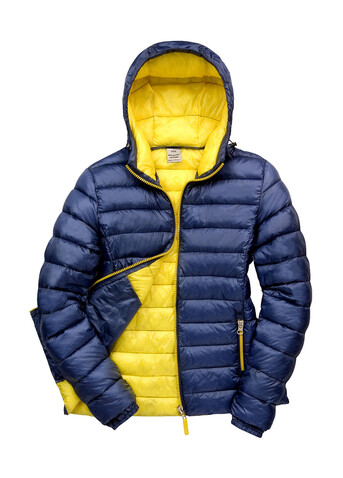 Result Ladies` Snow Bird Hooded Jacket, Navy/Yellow, XS (8) bedrucken, Art.-Nr. 894332722