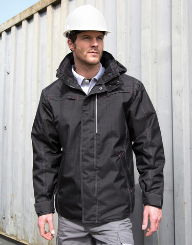 Result Denim Texture Rugged Jacket, Black, L bedrucken, Art.-Nr. 898331015