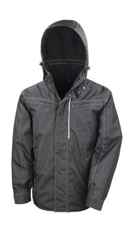 Result Denim Texture Rugged Jacket, Black, M bedrucken, Art.-Nr. 898331014