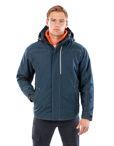 Result Denim Texture Rugged Jacket, Navy, XL bedrucken, Art.-Nr. 898332006