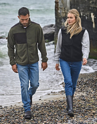 Tee Jays Mountain Fleece Bodywarmer, Deep Green/Black, XS bedrucken, Art.-Nr. 898545512