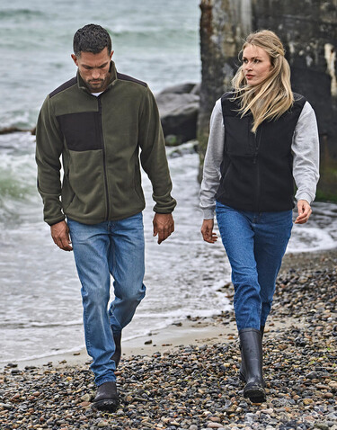 Tee Jays Mountain Fleece, Deep Green/Black, XL bedrucken, Art.-Nr. 899545516