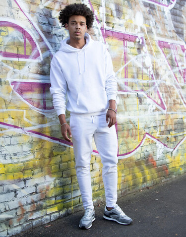 Jerzees NuBlend Pocketed Jogger Sweatpants, White, S bedrucken, Art.-Nr. 900370003