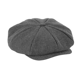 Beechfield Heritage Bakerboy Cap, Charcoal Herringbone, S/M bedrucken, Art.-Nr. 902691251