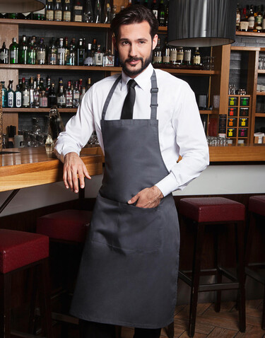 Karlowsky Bib Apron Basic with Pocket, Forest Green, One Size bedrucken, Art.-Nr. 913675410