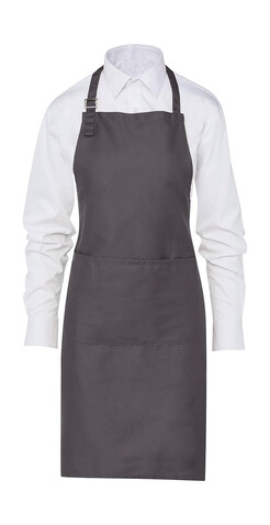 SG ACCESSORIES - BISTRO LISBON 100% Cotton Bib Apron, Grey, One Size bedrucken, Art.-Nr. 920591210
