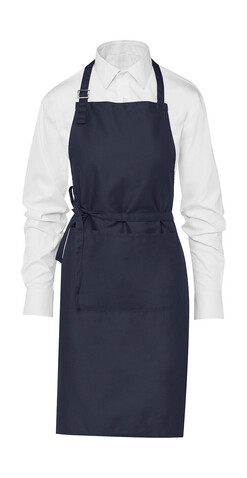 SG ACCESSORIES - BISTRO LISBON 100% Cotton Bib Apron, Navy, One Size bedrucken, Art.-Nr. 920592000