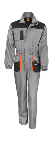 Result LITE Coverall, Grey/Black/Orange, XS bedrucken, Art.-Nr. 921331821