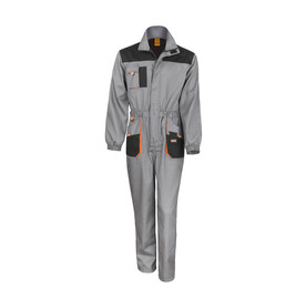 Result LITE Coverall, Grey/Black/Orange, XS bedrucken, Art.-Nr. 921331821