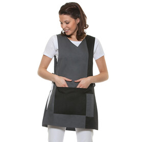 Karlowsky Worksmock Marilies, Anthracite/Black, 0 (XS/S) bedrucken, Art.-Nr. 921671611