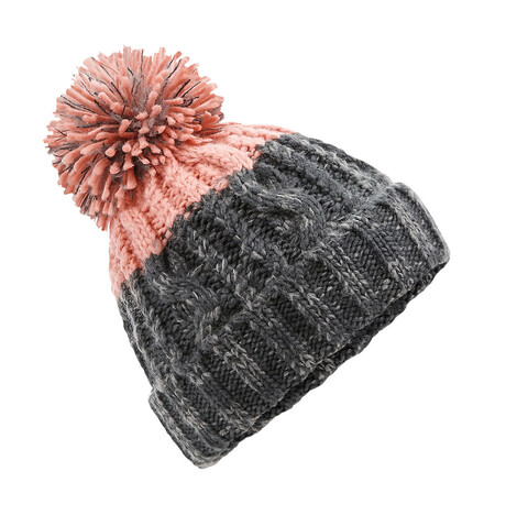 Beechfield Apres Beanie, Graphite Grey/Blush, One Size bedrucken, Art.-Nr. 921691980