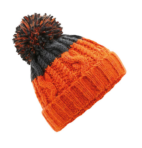 Beechfield Apres Beanie, Orange/Graphite Grey, One Size bedrucken, Art.-Nr. 921694780