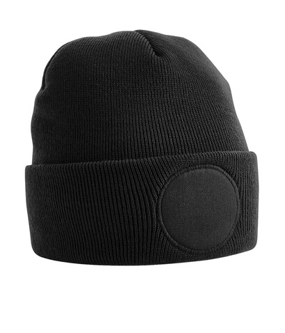 Beechfield Circular Patch Beanie, Black, One Size bedrucken, Art.-Nr. 922691010