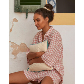 Westford Mill Fairtrade Cotton Piped Cushion Cover, Natural/French Navy, One Size bedrucken, Art.-Nr. 924280550