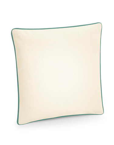 Westford Mill Fairtrade Cotton Piped Cushion Cover, Natural/Sage Green, One Size bedrucken, Art.-Nr. 924280750