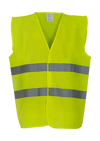 Yoko Fluo 2 Bands Waistcoat, Fluo Yellow, XL bedrucken, Art.-Nr. 925776056
