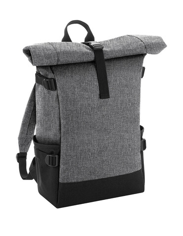 Bag Base Block Roll-Top Backpack, Grey Marl/Black, One Size bedrucken, Art.-Nr. 926291550 Bag Base Block Roll-Top Backpack, Grey Marl/Black, One Size bedrucken, Art.-Nr. 926291550