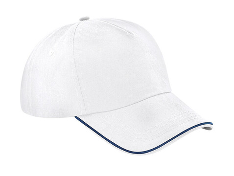 Beechfield Authentic 5 Panel Cap - Piped Peak, White/French Navy, One Size bedrucken, Art.-Nr. 928690530 Beechfield Authentic 5 Panel Cap - Piped Peak, White/French Navy, One Size bedrucken, Art.-Nr. 928690530