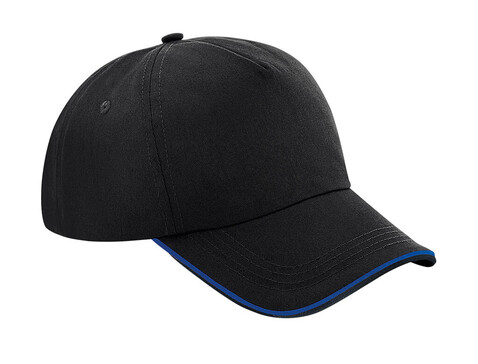 Beechfield Authentic 5 Panel Cap - Piped Peak, Black/Bright Royal, One Size bedrucken, Art.-Nr. 928691610 Beechfield Authentic 5 Panel Cap - Piped Peak, Black/Bright Royal, One Size bedrucken, Art.-Nr. 928691610