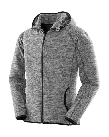 Result Women`s Microfleece Hoodi, Marl Grey/Black, S bedrucken, Art.-Nr. 932331483
