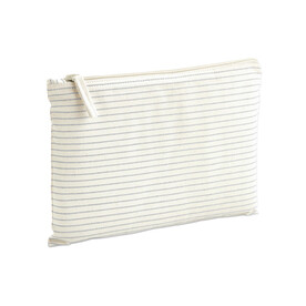 Westford Mill Striped Organic Cotton Accessory Pouch, Grey Stripe, S bedrucken, Art.-Nr. 933281323
