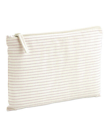 Westford Mill Striped Organic Cotton Accessory Pouch, Red Stripe, S bedrucken, Art.-Nr. 933284083