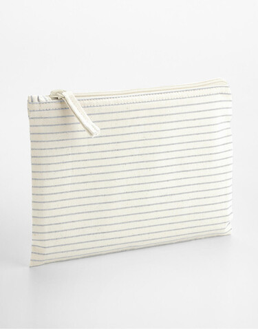 Westford Mill Striped Organic Cotton Accessory Pouch, Grey Stripe, S bedrucken, Art.-Nr. 933281323