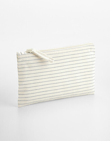 Westford Mill Striped Organic Cotton Accessory Pouch, Red Stripe, S bedrucken, Art.-Nr. 933284083