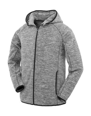 Result Men`s Microfleece Hoodi, Marl Grey/Black, 3XL bedrucken, Art.-Nr. 933331488