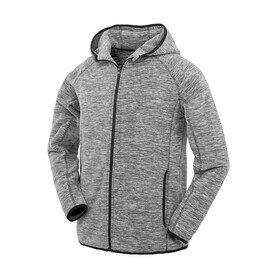 Result Men`s Microfleece Hoodi, Marl Grey/Black, S bedrucken, Art.-Nr. 933331483