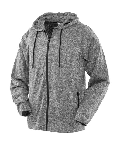 Result Men`s Hooded Tee-Jacket, Marl Grey, XL bedrucken, Art.-Nr. 936331186