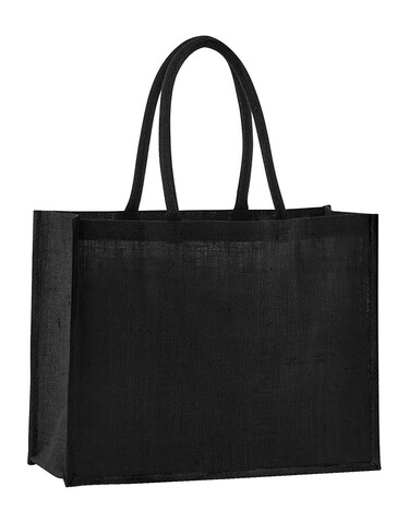 Westford Mill Natural Starched Jute Classic Shopper, Black/Black, One Size bedrucken, Art.-Nr. 937281520