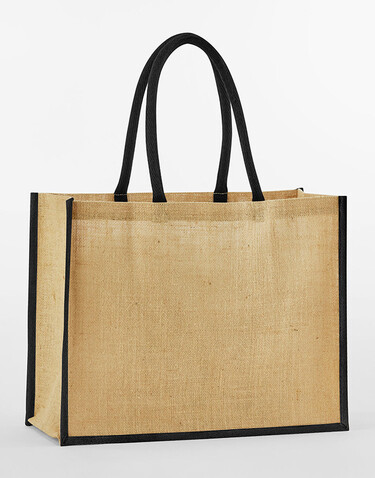 Westford Mill Natural Starched Jute Classic Shopper, Natural/Navy, One Size bedrucken, Art.-Nr. 937280600