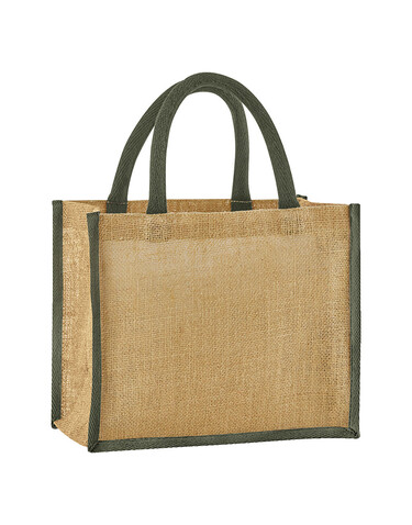 Westford Mill Natural Starched Jute Midi Tote, Natural/Olive Green, One Size bedrucken, Art.-Nr. 938280800 Westford Mill Natural Starched Jute Midi Tote, Natural/Olive Green, One Size bedrucken, Art.-Nr. 938280800