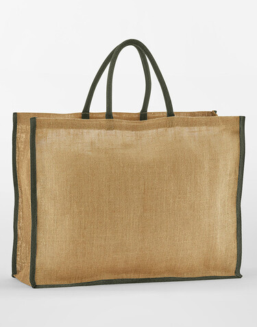 Westford Mill Natural Starched Jute Market Shopper, Natural/Olive Green, One Size bedrucken, Art.-Nr. 939280800