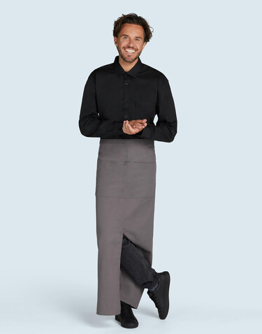 SG ACCESSORIES - BISTRO BERLIN Long Bistro Apron with Vent and Pocket, Grey, One Size bedrucken, Art.-Nr. 941591210