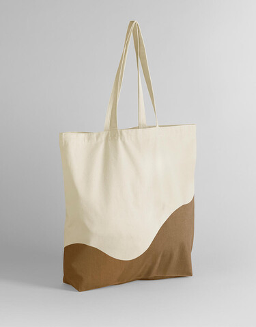 Westford Mill Organic Cotton Wave Print Maxi Tote, Natural/Caramel, One Size bedrucken, Art.-Nr. 947280520