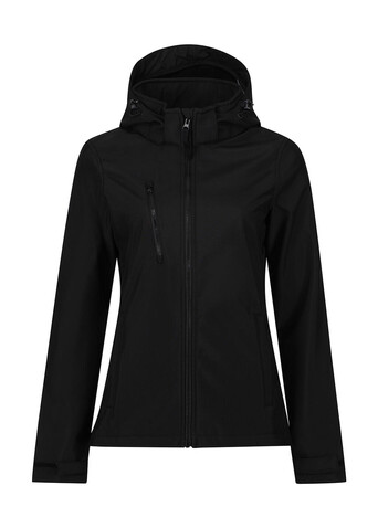 Regatta Women`s Venturer 3-Layer Hooded Softshell Jacket, Black, 10 (36) bedrucken, Art.-Nr. 949171013