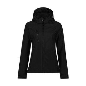 Regatta Women`s Venturer 3-Layer Hooded Softshell Jacket, Black, 10 (36) bedrucken, Art.-Nr. 949171013