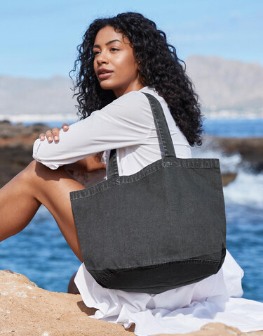 Westford Mill Garment Dyed Shopper, Vintage Black, One Size bedrucken, Art.-Nr. 949281020