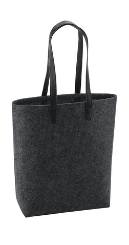 Bag Base Premium Felt Tote, Charcoal Melange/Black, One Size bedrucken, Art.-Nr. 950291770
