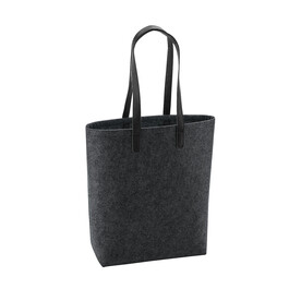 Bag Base Premium Felt Tote, Charcoal Melange/Black, One Size bedrucken, Art.-Nr. 950291770