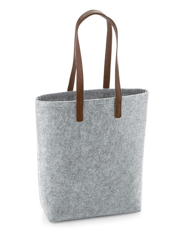 Bag Base Premium Felt Tote, Charcoal Melange/Black, One Size bedrucken, Art.-Nr. 950291770