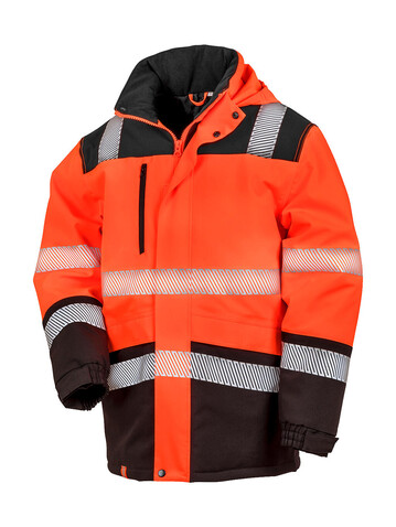 Result Printable Waterproof Softshell Safety Coat, Fluorescent Orange/Black, M bedrucken, Art.-Nr. 950334784