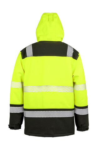 Result Printable Waterproof Softshell Safety Coat, Fluorescent Orange/Black, S bedrucken, Art.-Nr. 950334783
